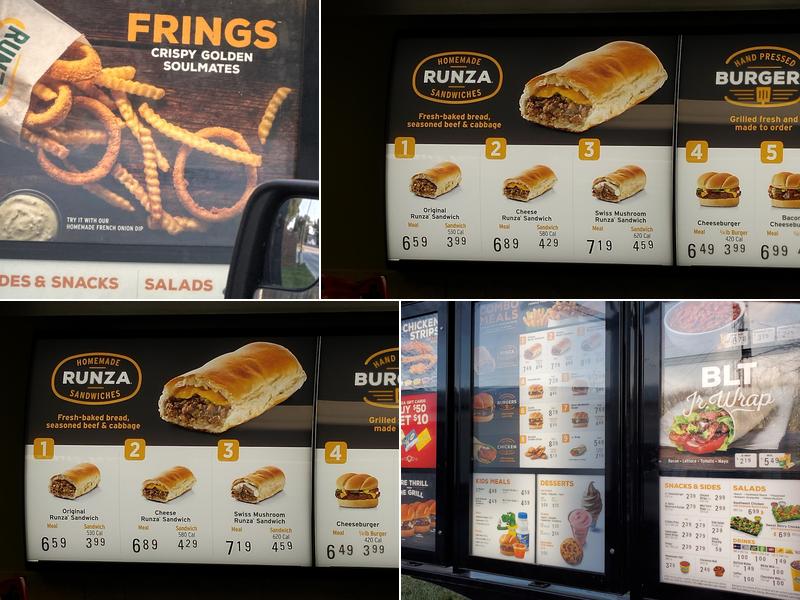 Runza Restaurant Menu