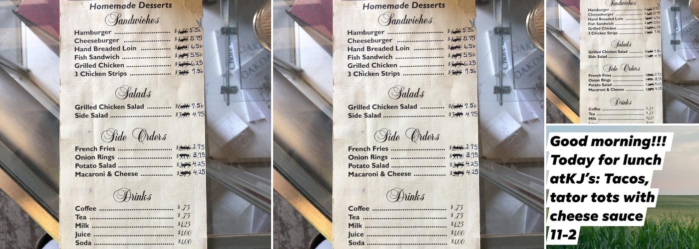 KJ's Menu