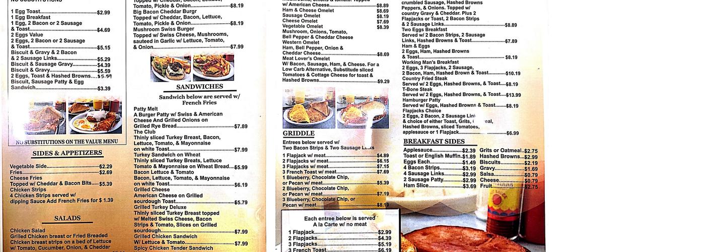 Flapjack's Menu