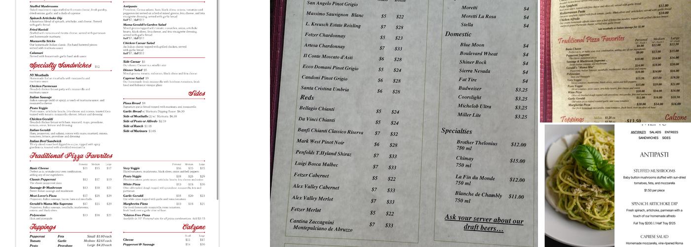Geraldi's Menu