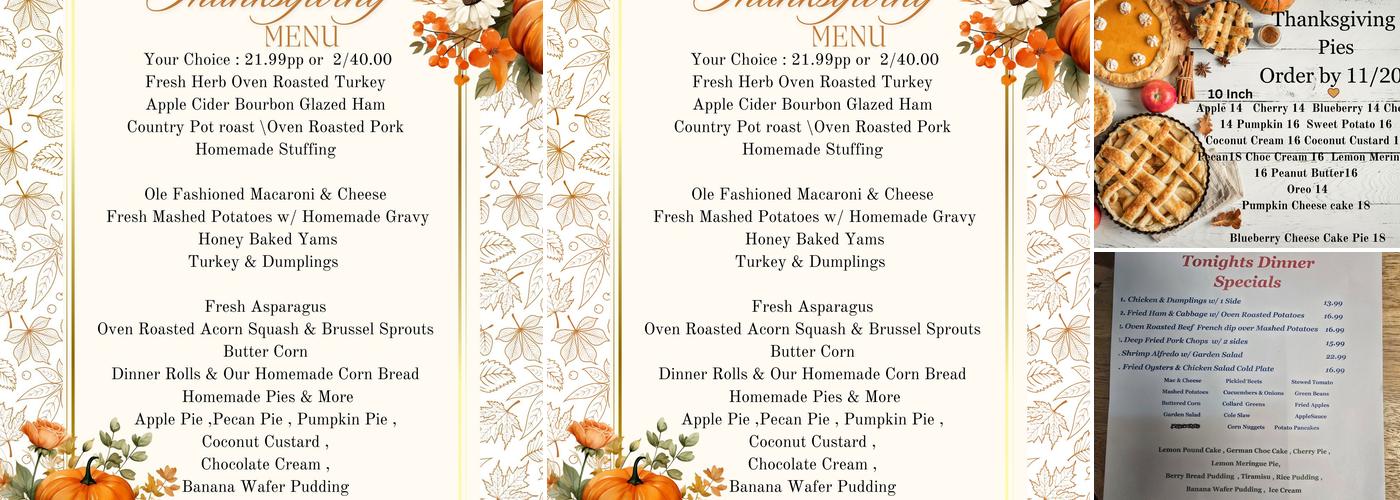 Main Street Cafe Menu