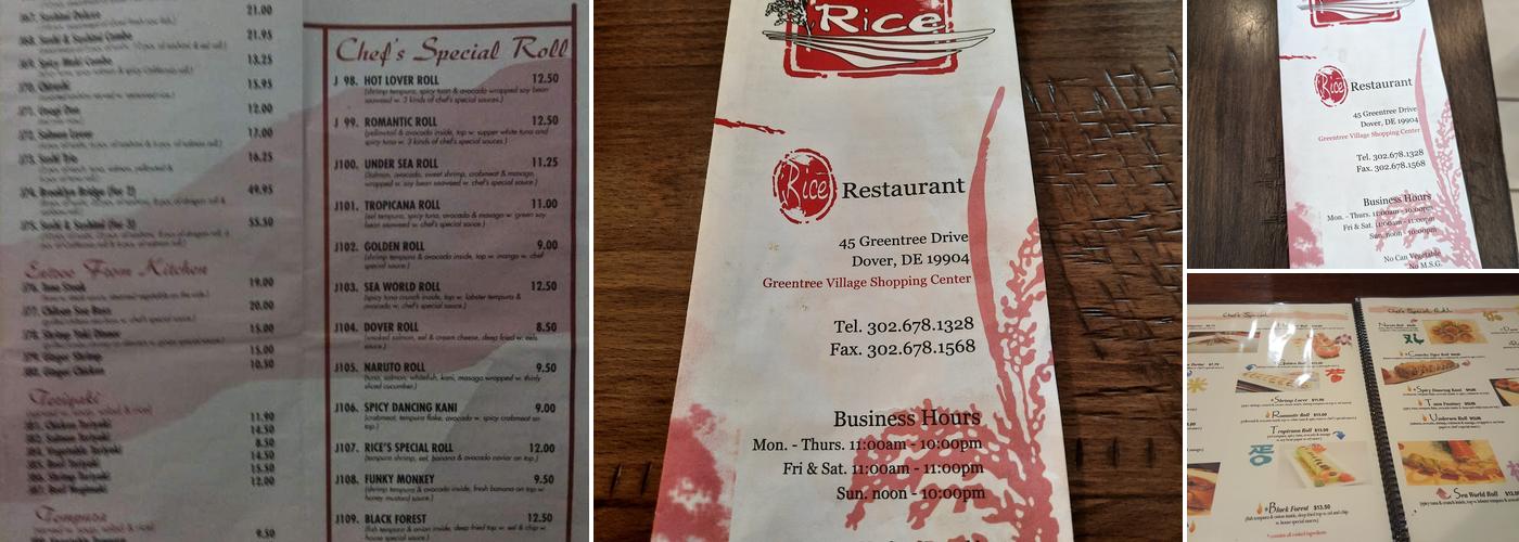 Rice Fusion Menu