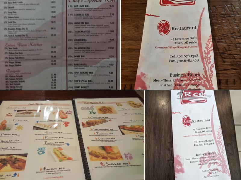 Rice Fusion Menu