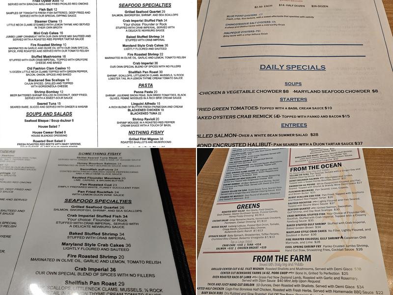 Cool Springs Fish Bar & Restaurant Menu