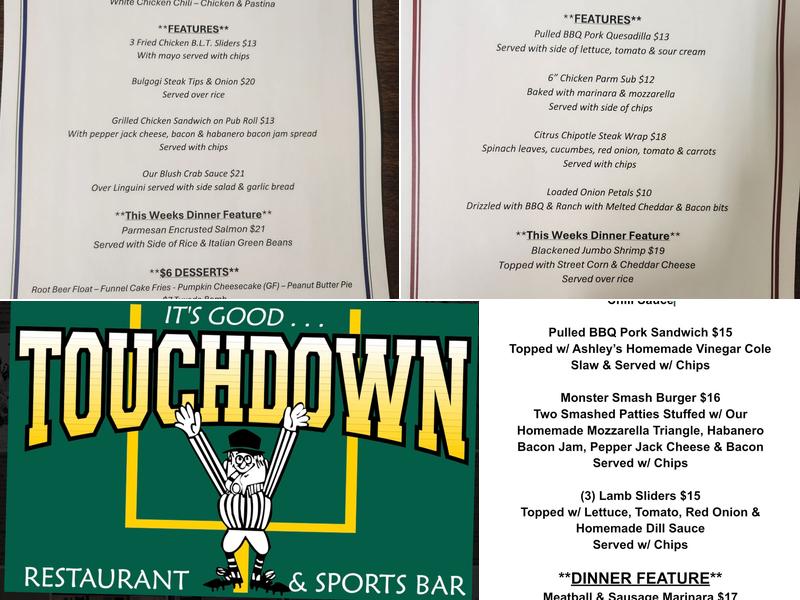 Touchdown Menu