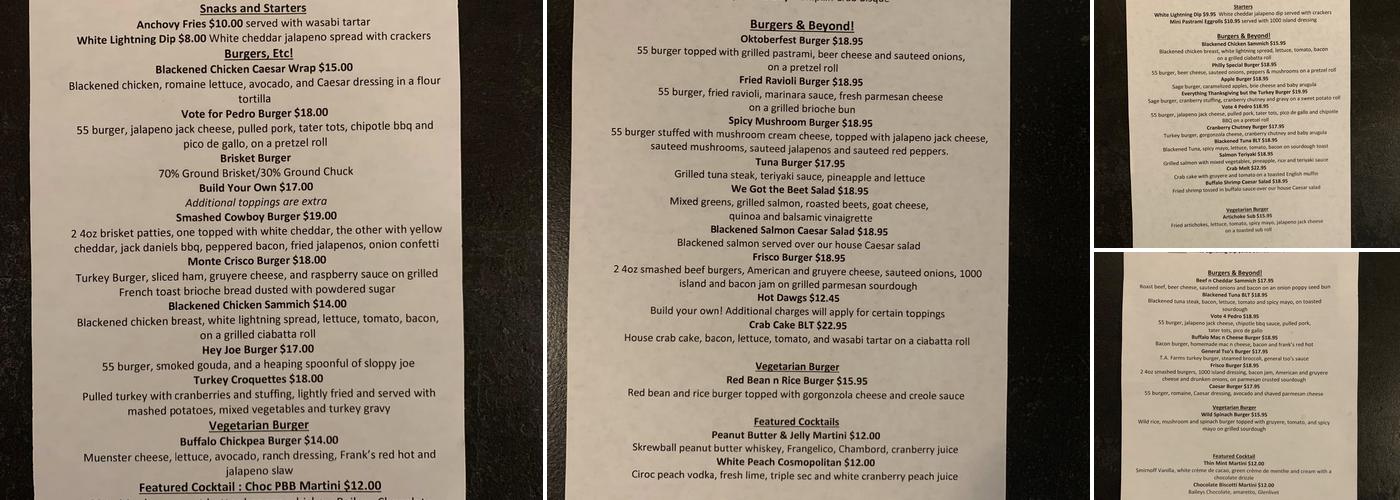 Restaurant 55 Menu