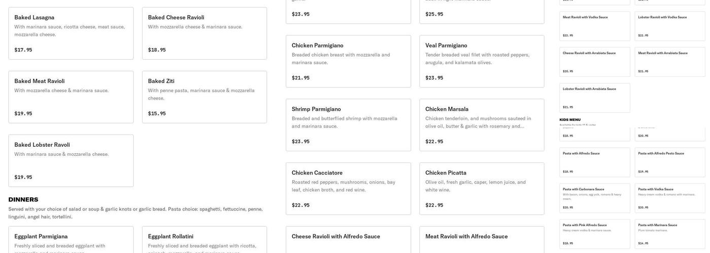 Buono Pizza Menu
