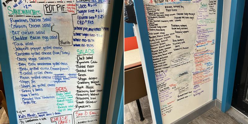 Rymolene's Pies Menu