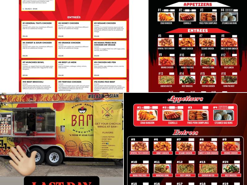 BAM TO GO - Blazin Asian Munchies Menu