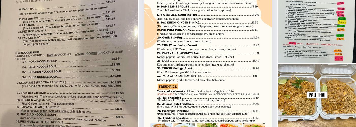 Thai E San Menu