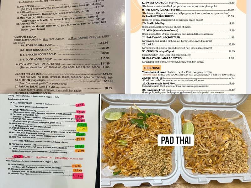 Thai E San Menu