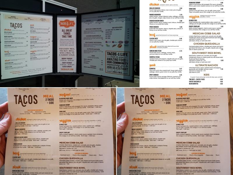 Tacos 4 Life Menu