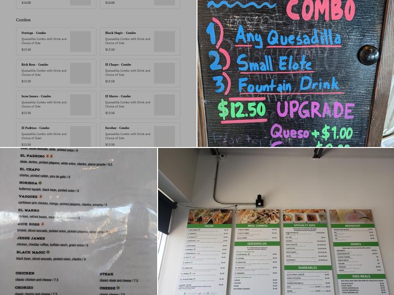 PLOMO Quesadillas: MLK Menu