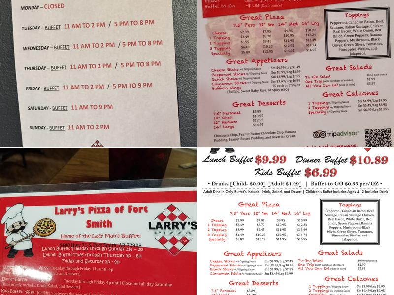 Larry's Pizza Menu
