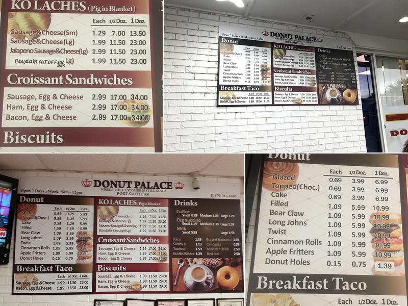 Donut Palace Menu