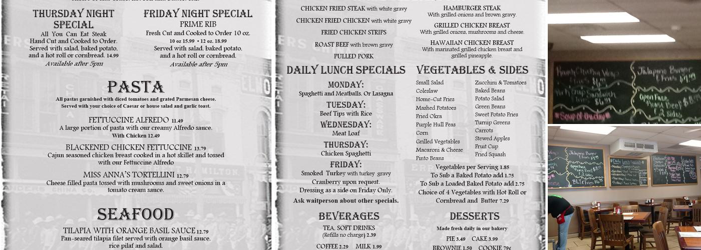 Miss Anna's on Towson Menu
