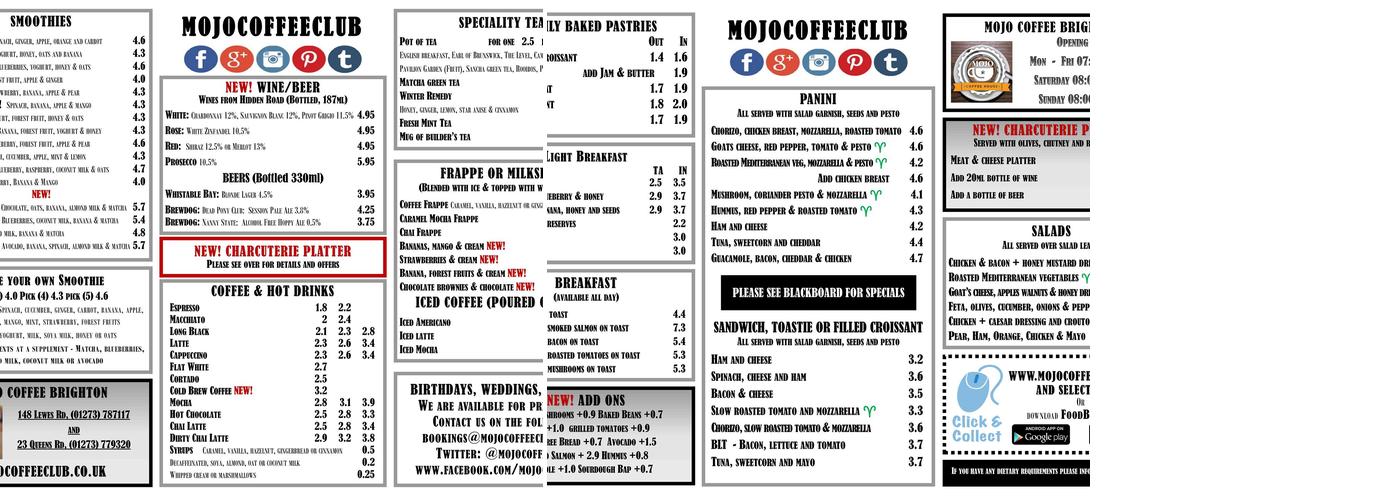 Mojo Coffee House Menu