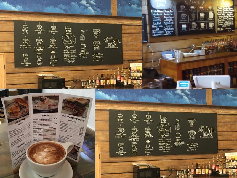 The Artistic Bean Menu