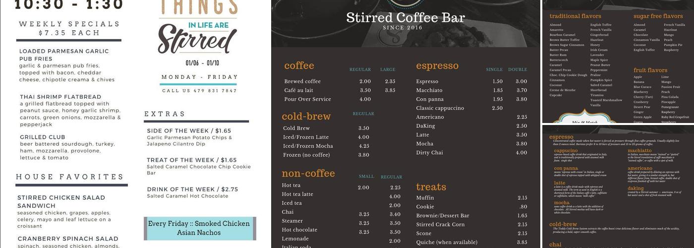 Stirred Menu