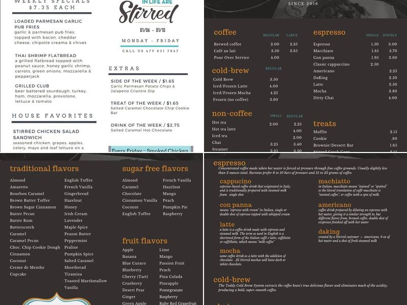 Stirred Menu