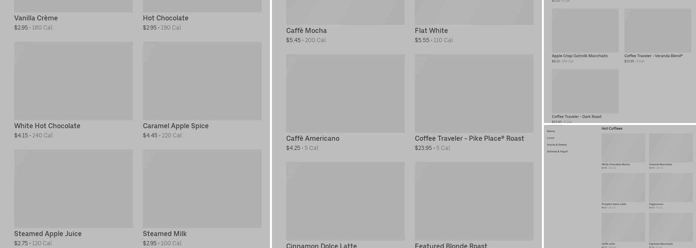 Starbucks Coffee Company Menu