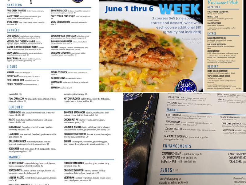 Blue Moon Menu