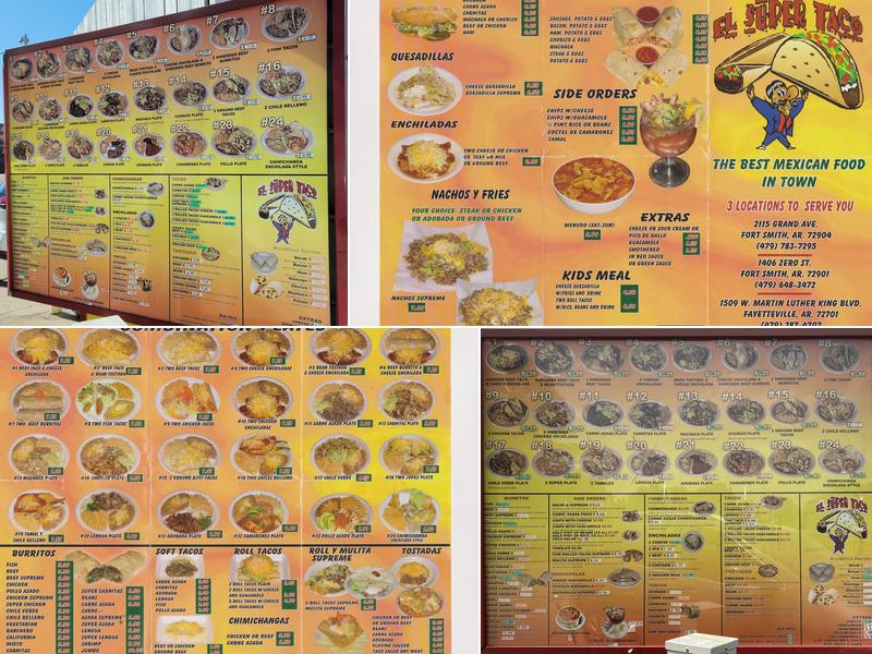 El Super Taco Menu