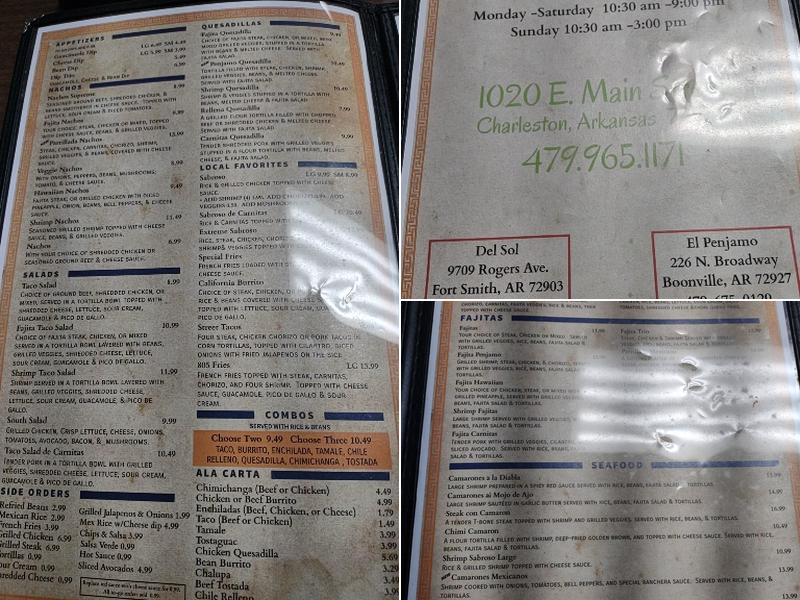 Del Sol Mexican Restaurant Menu