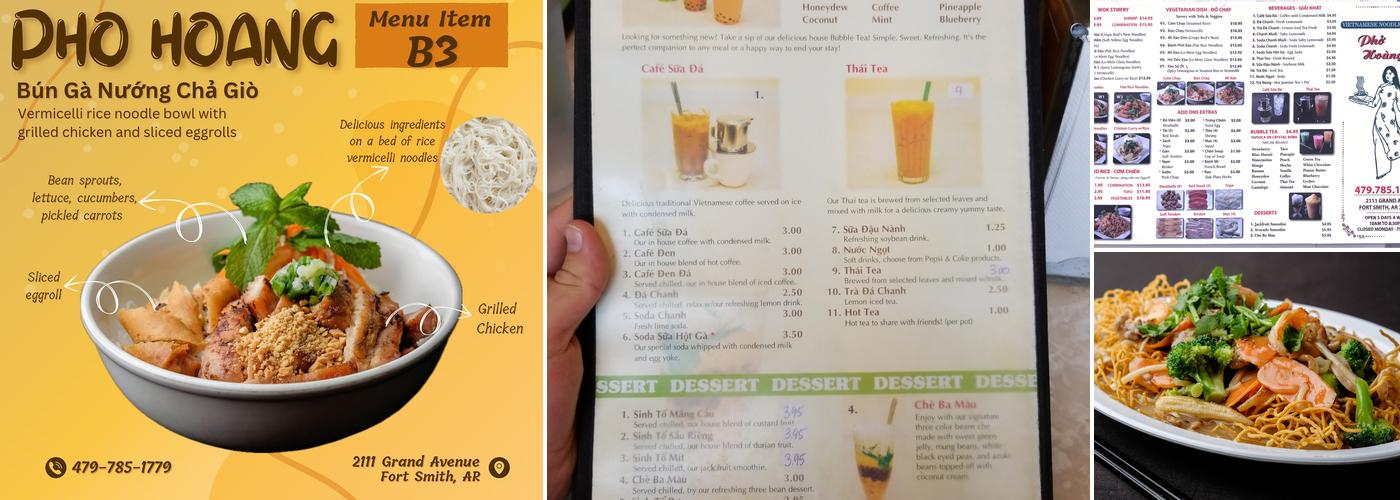 Phở Hoàng Restaurant Menu