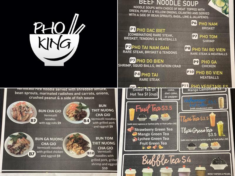 Phở King Menu
