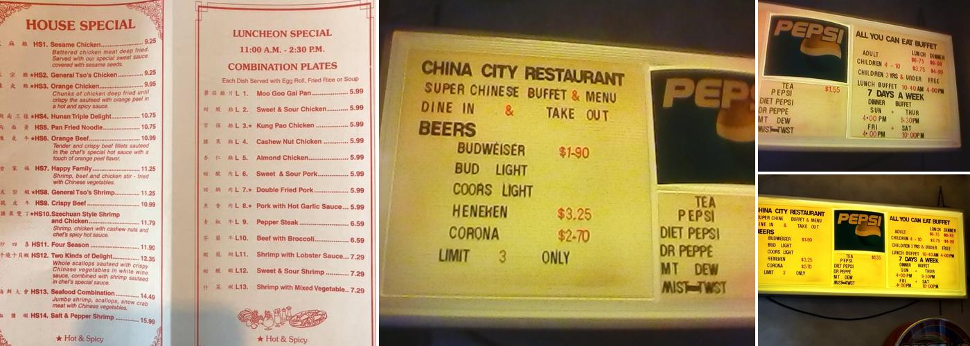 China City Menu