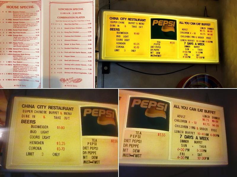 China City Menu