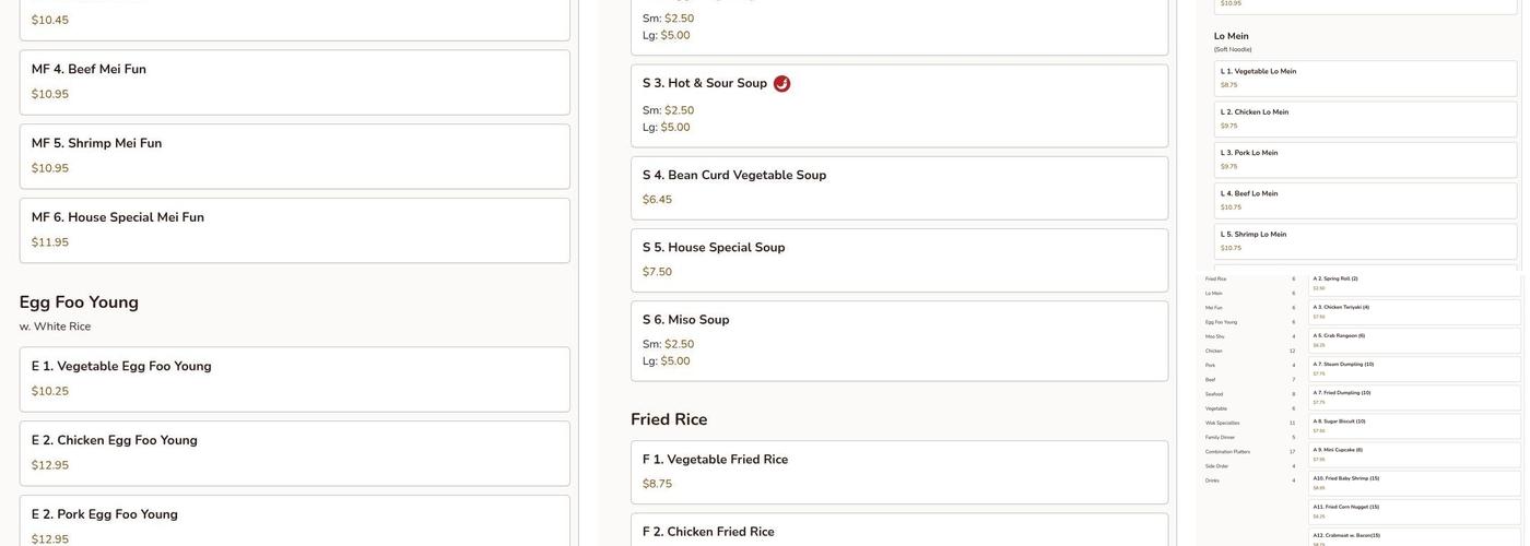 Golden Wok Chinese Buffet Menu