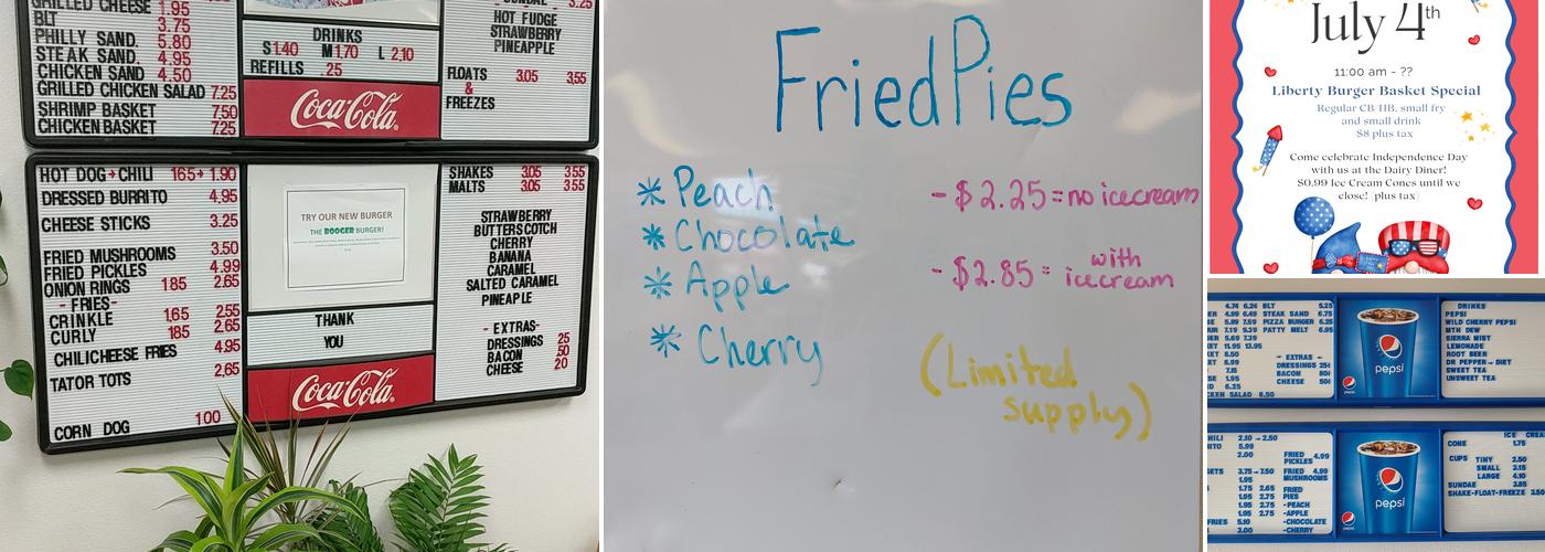 Dairy Diner Menu