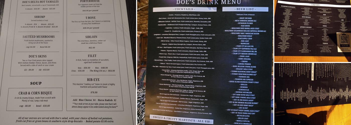 Doe's Eat Place Menu