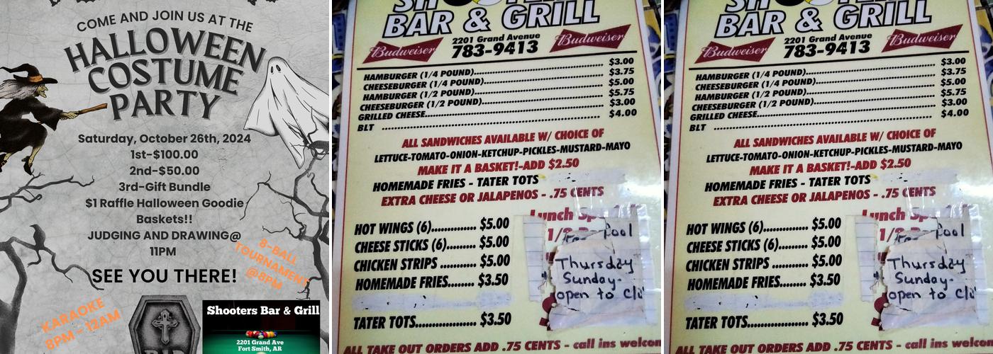 Shooter's Bar & Grill Menu