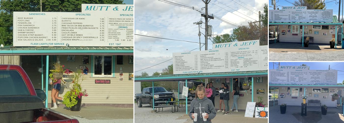 Mutt & Jeff Drive In Menu