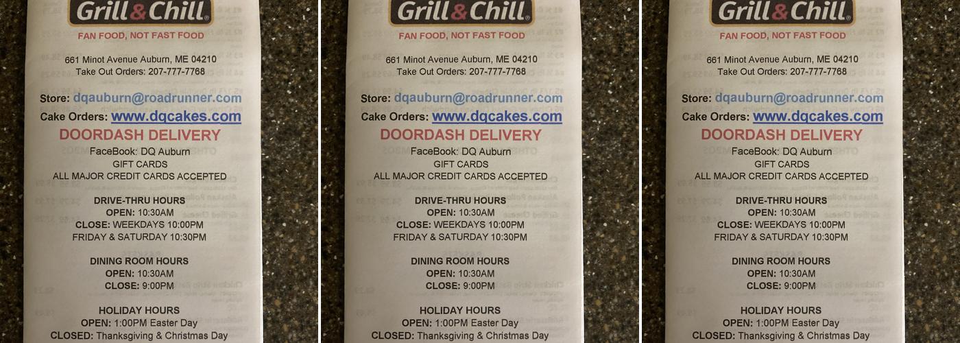Dairy Queen Grill & Chill Menu