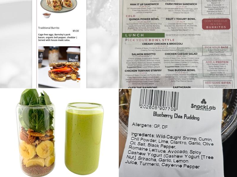 Snack Lab Menu