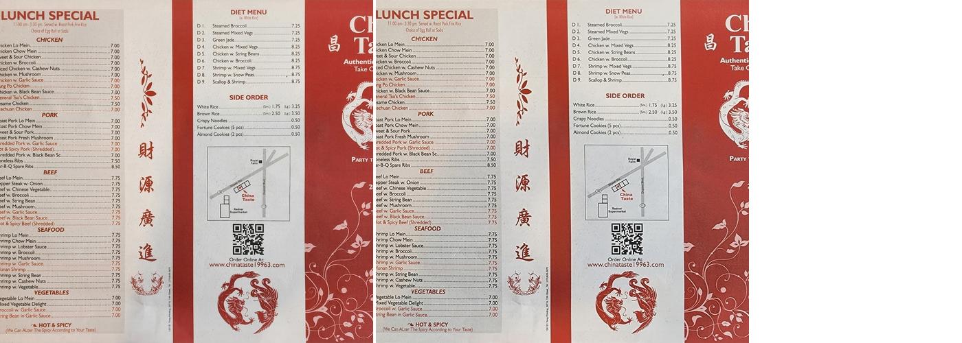 China Taste Menu