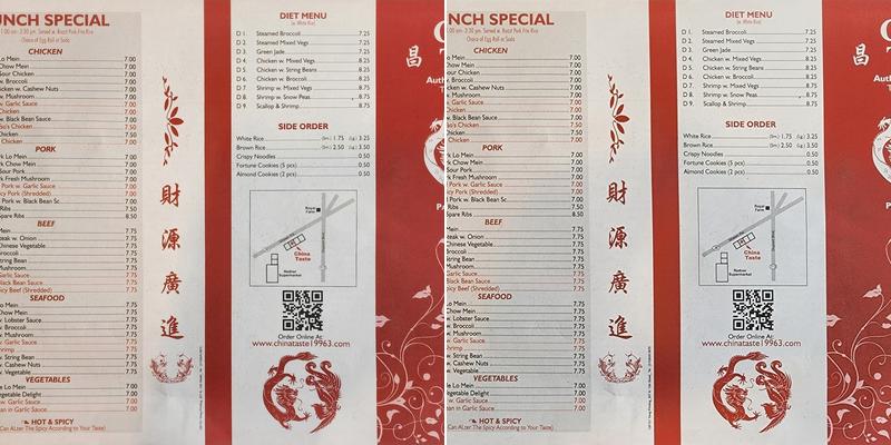 China Taste Menu