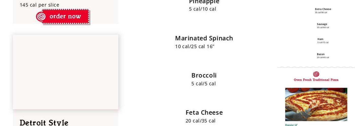 Grotto Pizza Menu