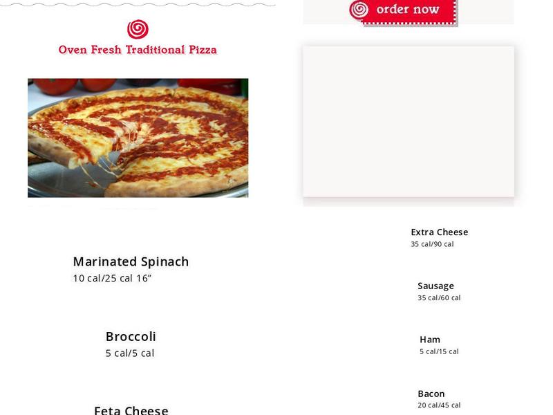Grotto Pizza Menu