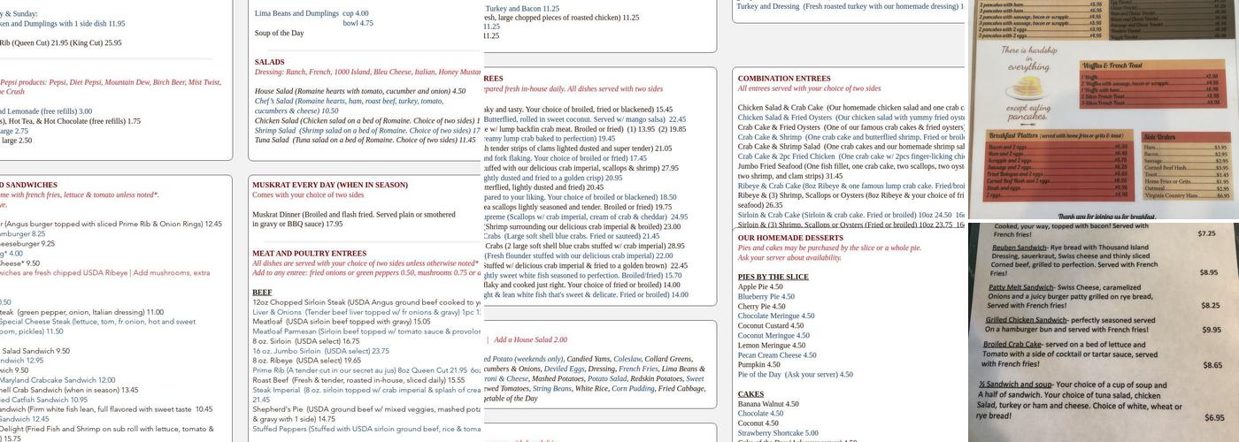 Southern Grille Menu