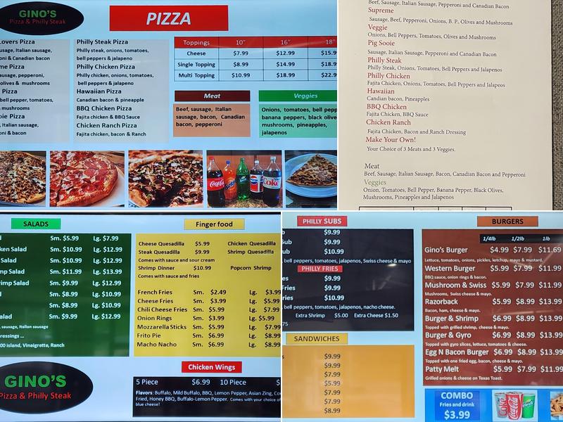 Gino's Menu