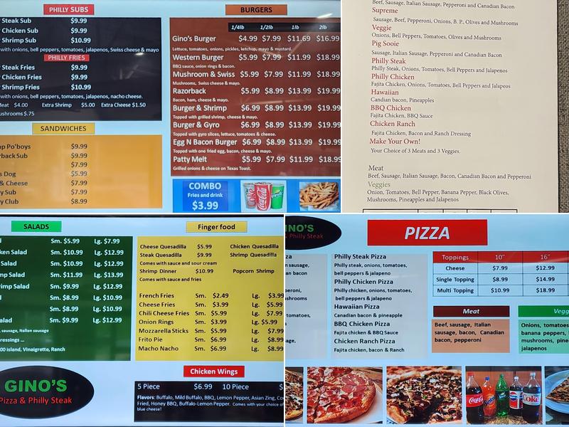 Gino's Menu