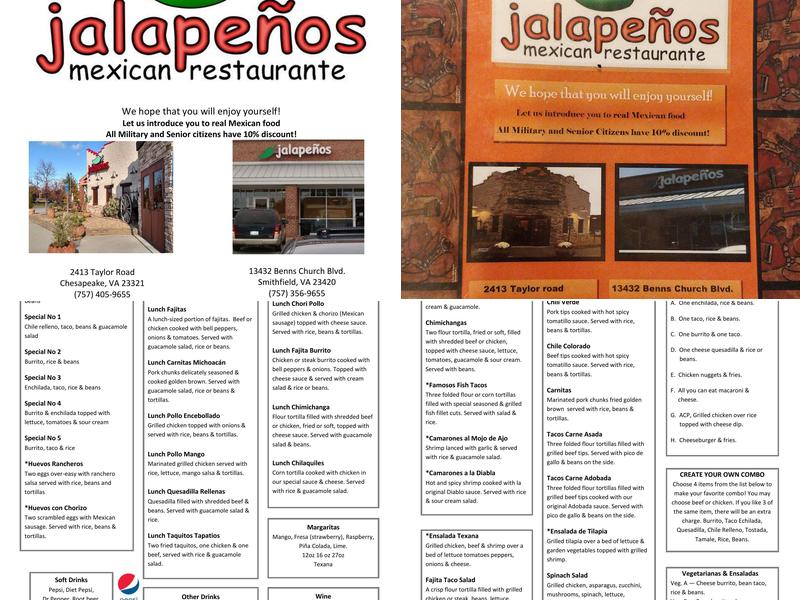 Jalapeños Mexican Restaurant, Smithfield Menu, Reviews (170), Photos