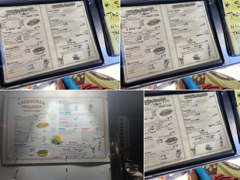 Taqueria Samantha 2 Menu