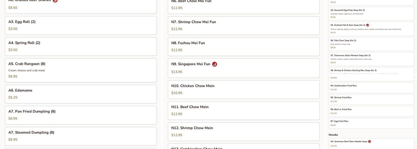 Mr Hui's Menu