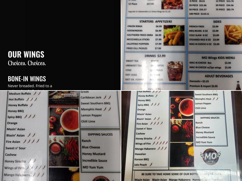 MO Wings Menu